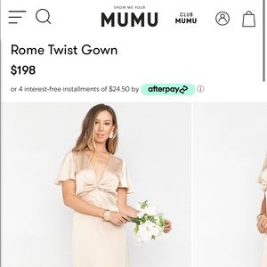 Show Me Your Mumu Champagne Satin Rome Twist Gown - Size XXL (worn once)